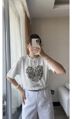 Kalpli Leoplarlı T-Shirt