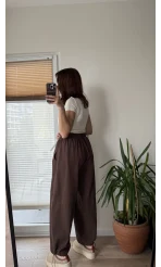 Kargo Gabardin Pantolon Acı Kahve