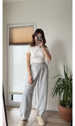 Kargo Gabardin Pantolon Gri