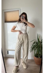 Kargo Gabardin Pantolon Krem