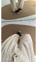 Karina Çizgili Yelek Pantolon Takım - 7212
