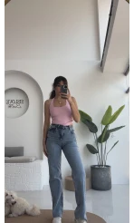 Karolina Boyundan Geçmeli Crop - Pembe