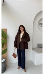Katy Bağlamalı Trenç - Acı Kahve - Kod: 7651