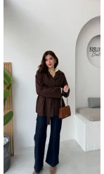 Katy Bağlamalı Trenç - Acı Kahve - Kod: 7651