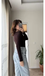 Kayık Yaka Oys Body Acı Kahve
