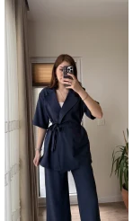 Kemdın Kısa Kollu Modal Kumaşlı Takım Lacivert