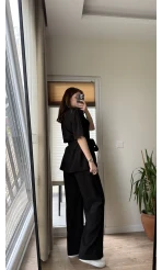 Kemdın Kısa Kollu Modal Kumaşlı Takım Siyah
