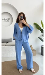 Keten Bağlamalı Açık Mavi Takım (51045)
