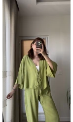 Keten Bağlamalı Fıstık Yeşil Takım (51045)