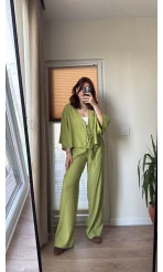 Keten Bağlamalı Fıstık Yeşil Takım (51045)