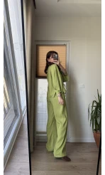 Keten Bağlamalı Fıstık Yeşil Takım (51045)