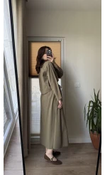 Keten Etek Gömlek Takım Haki