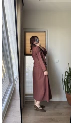 Keten Etek Gömlek Takım Kiremit