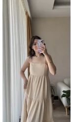 Keten Kat Kat Elbise Krem