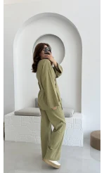 Keten Kimono Takım Haki 8582 EF