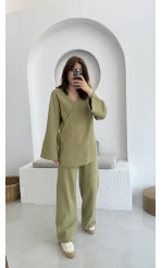 Keten Kimono Takım Haki 8582 EF