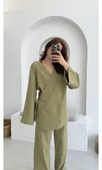 Keten Kimono Takım Haki 8582 EF