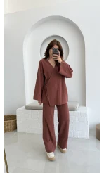 Keten Kimono Takım Kiremit 8582 EF