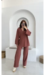 Keten Kimono Takım Kiremit 8582 EF