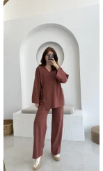 Keten Kimono Takım Kiremit 8582 EF