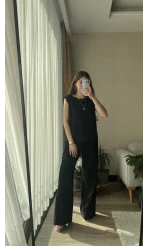 Keten Siyah Yandan Bağlamalı takım