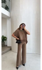 Kierra Bluz Pantolon Takım - Kahve - Kod: 51420