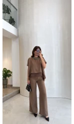 Kierra Bluz Pantolon Takım - Kahve - Kod: 51420
