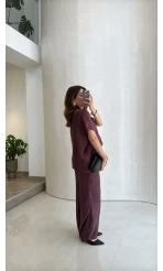Kierra Bluz Pantolon Takım - Mürdüm - Kod: 51420