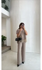 Kierra Bluz Pantolon Takım - Vizon - Kod: 51420
