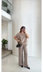 Kierra Bluz Pantolon Takım - Vizon - Kod: 51420