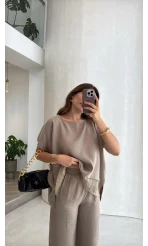 Kierra Bluz Pantolon Takım - Vizon - Kod: 51420