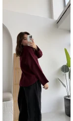 Kierra Örgü Kazak - Bordo