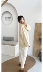 Kierra Örgü Kazak - Krem