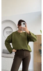 Kierra Örgü Kazak - Yeşil