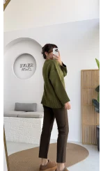 Kierra Örgü Kazak - Yeşil