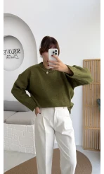 Kierra Örgü Kazak - Yeşil