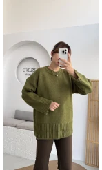 Kierra Örgü Kazak - Yeşil