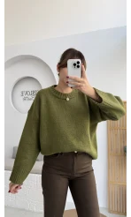 Kierra Örgü Kazak - Yeşil