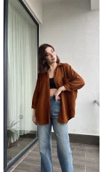 Kiremit Kadife Gömlek