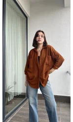 Kiremit Kadife Gömlek