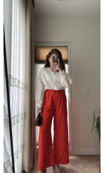 Kırmızı Tensel Pantolon