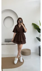 Kısa Elbise Acı Kahve - 3014