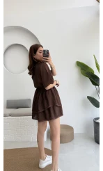 Kısa Elbise Acı Kahve - 3014