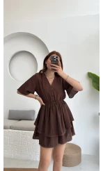 Kısa Elbise Acı Kahve - 3014