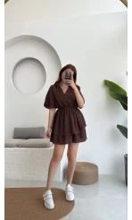 Kısa Elbise Acı Kahve - 3014