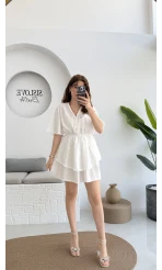 Kısa Elbise Kırık Beyaz - 3014