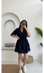 Kısa Elbise Lacivert - 3014