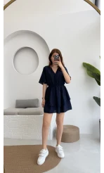 Kısa Elbise Lacivert - 3014