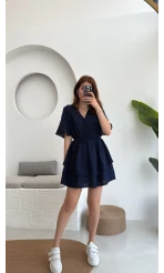 Kısa Elbise Lacivert - 3014