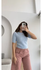 Kısa Kollu Triko Mavi Kod: 9037